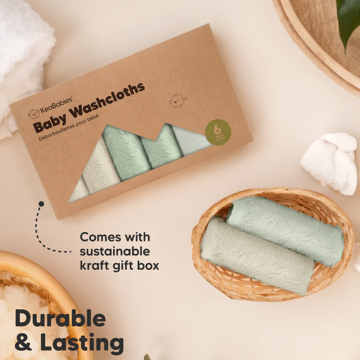 Deluxe Baby Bamboo Viscose Washcloths (6 Pack)