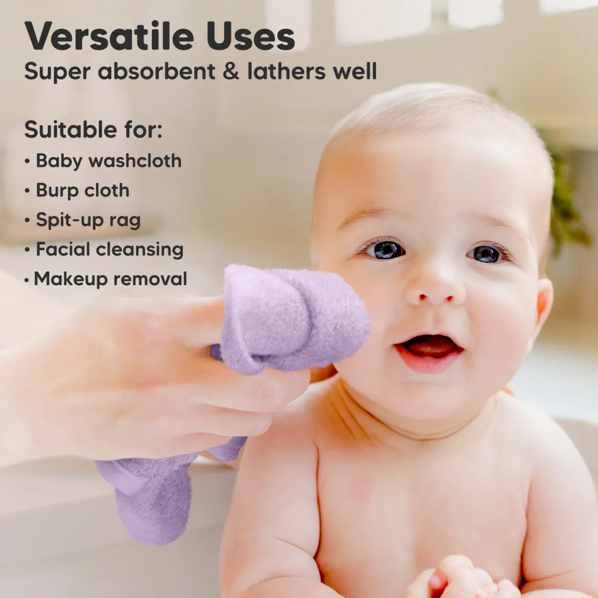 Deluxe Baby Bamboo Viscose Washcloths (6 Pack)
