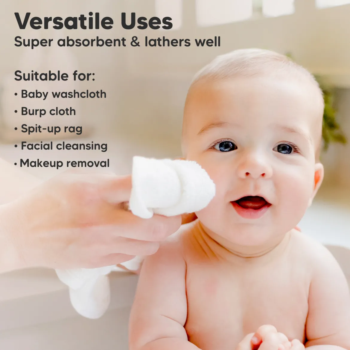 Deluxe Baby Bamboo Viscose Washcloths (6 Pack)