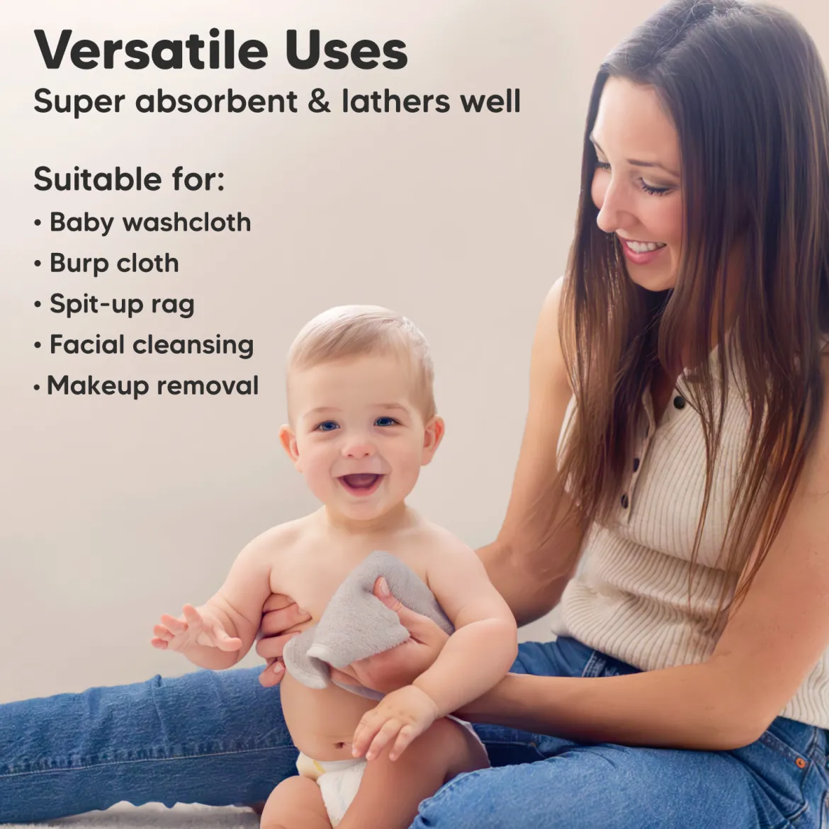 Deluxe Baby Bamboo Viscose Washcloths (6 Pack)