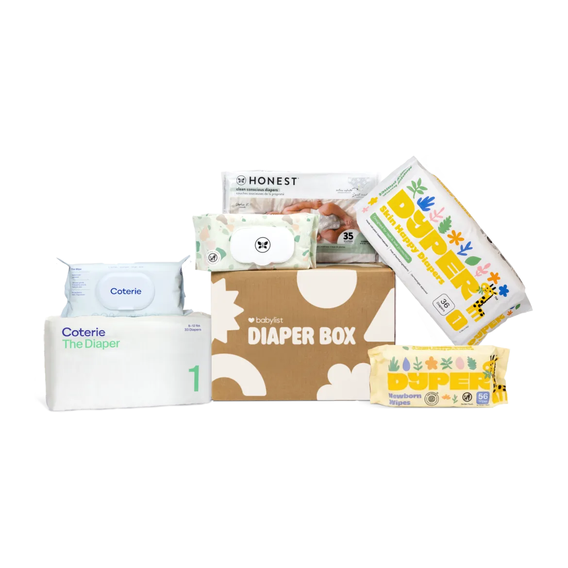 Diaper Box - 104 Diapers & 172 Wipes