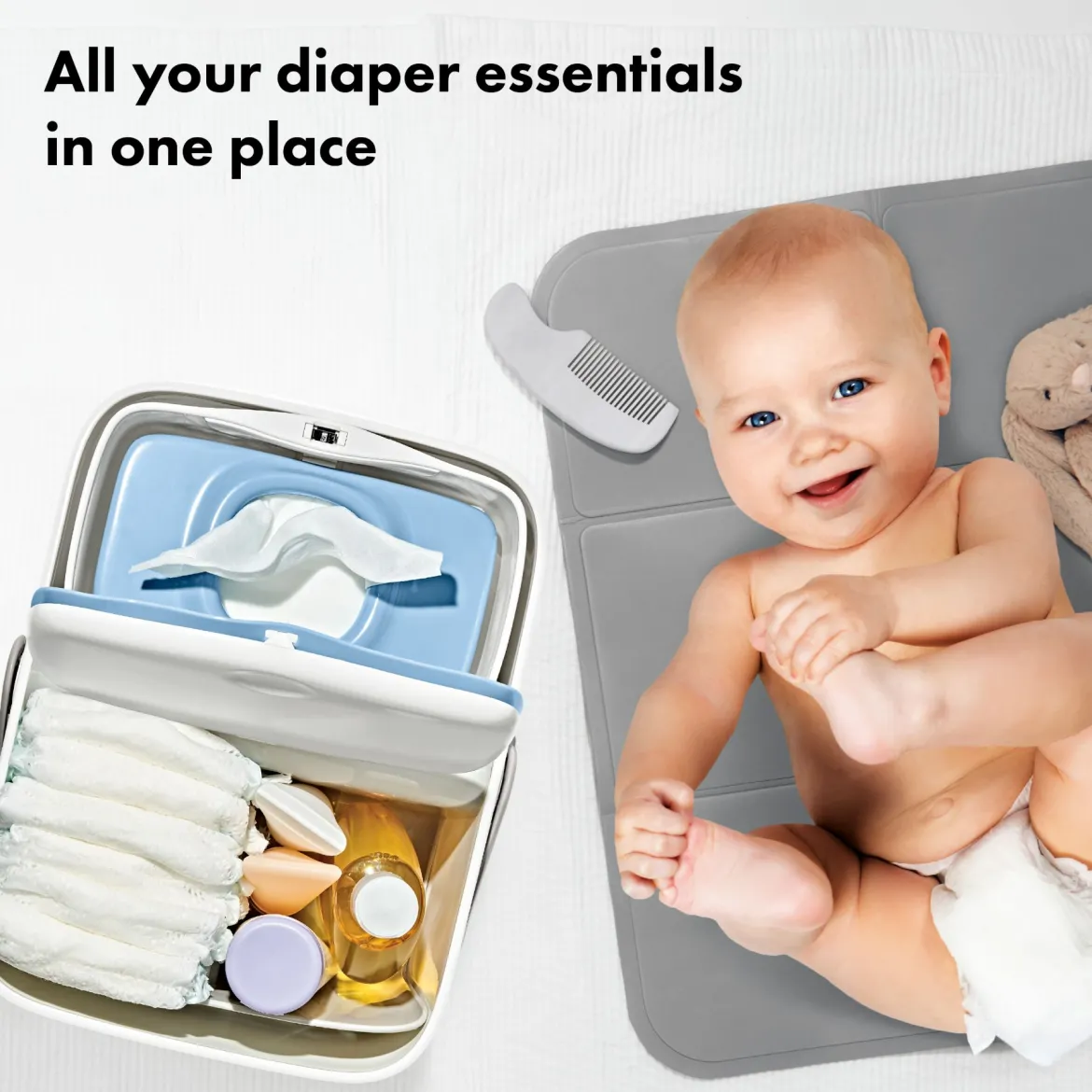 Diaper Caddy with Changing Mat