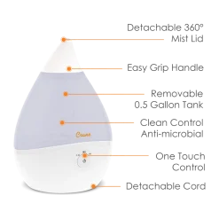 Droplet Ultrasonic Cool Mist Humidifier - 0.5 Gallon)
