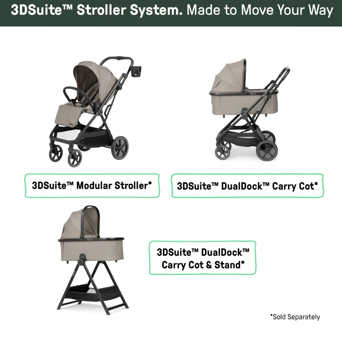 3DSuite DualDock Carry Cot
