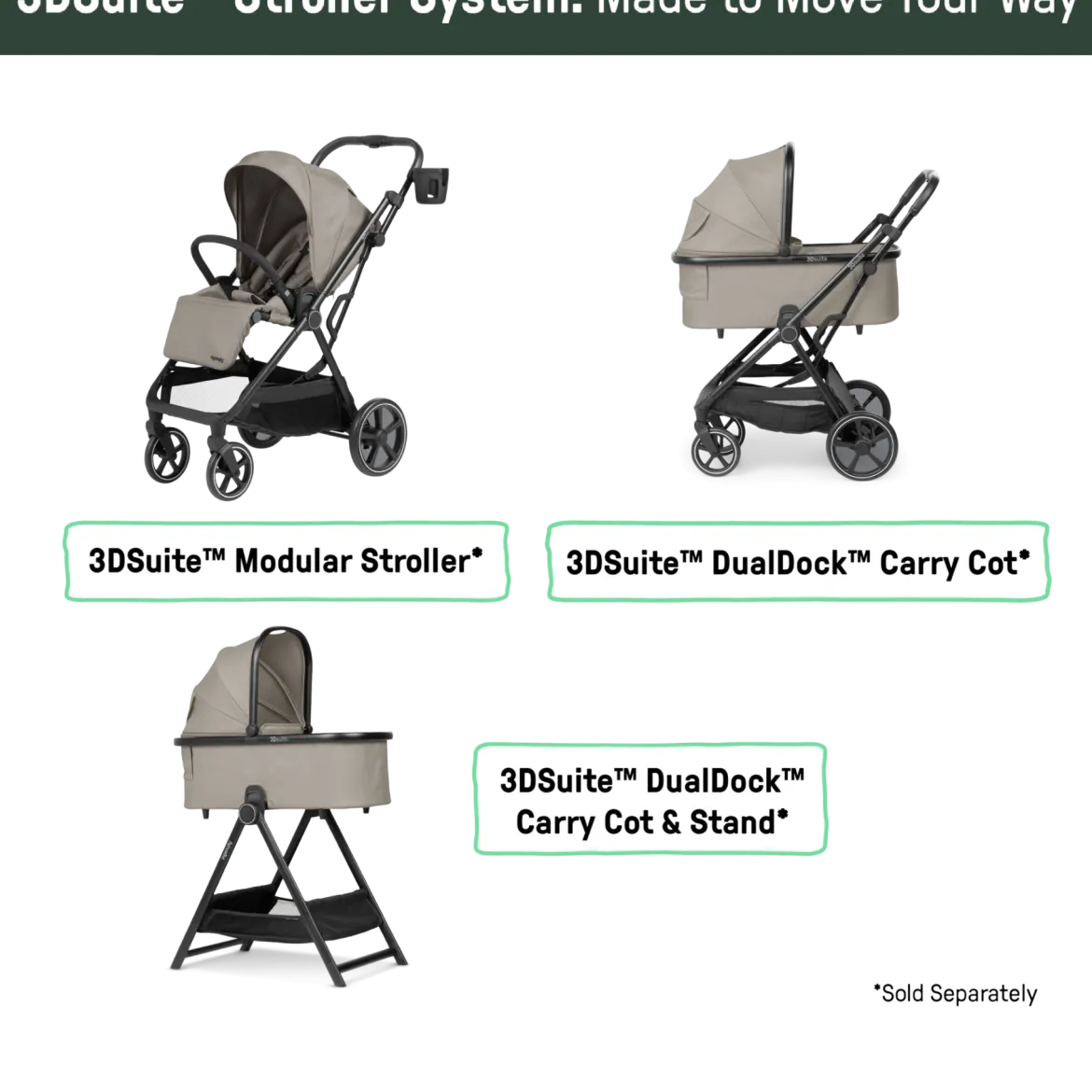 3DSuite Modular Stroller with Reversible Seat