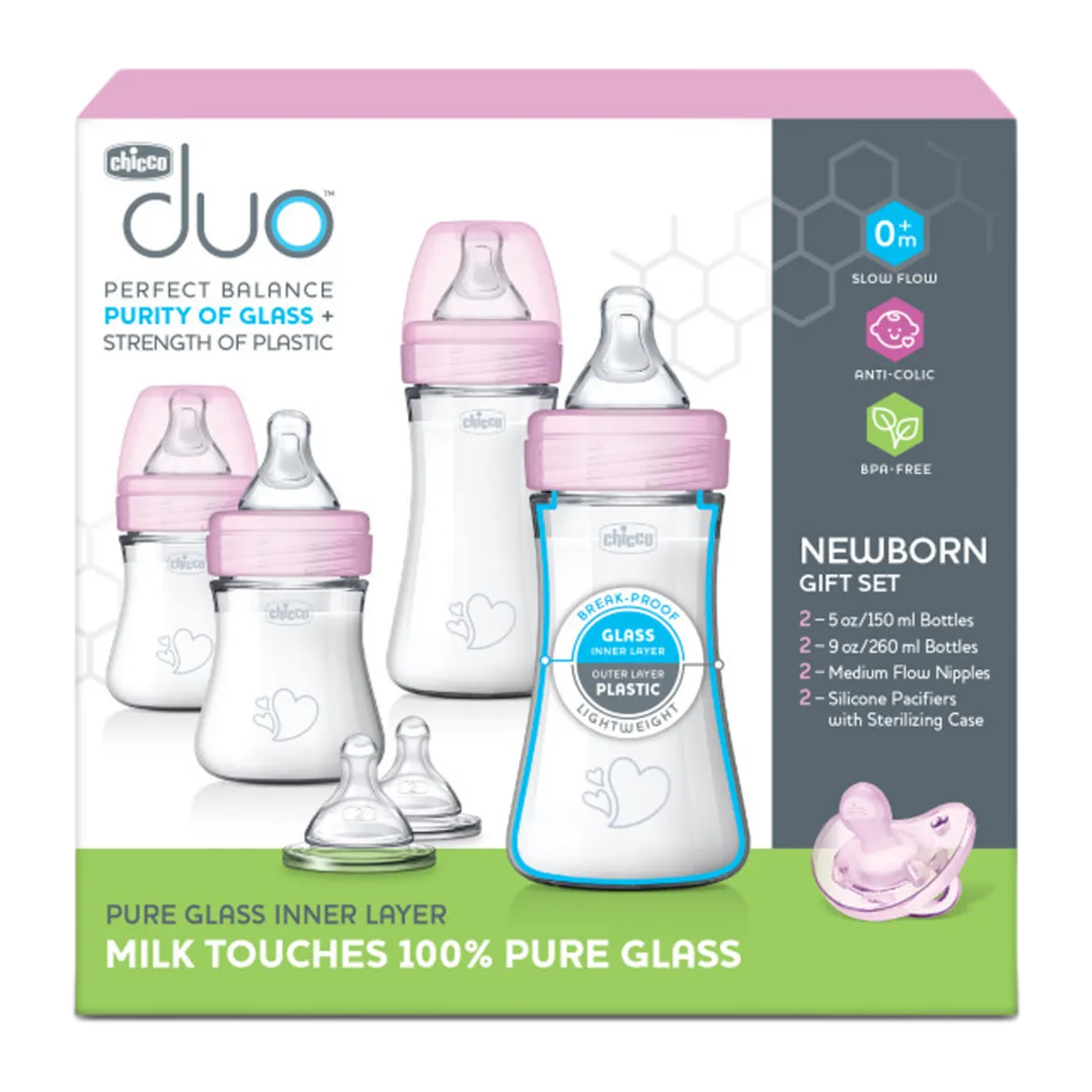 Duo Newborn Hybrid Baby Bottle Starter Gift Set