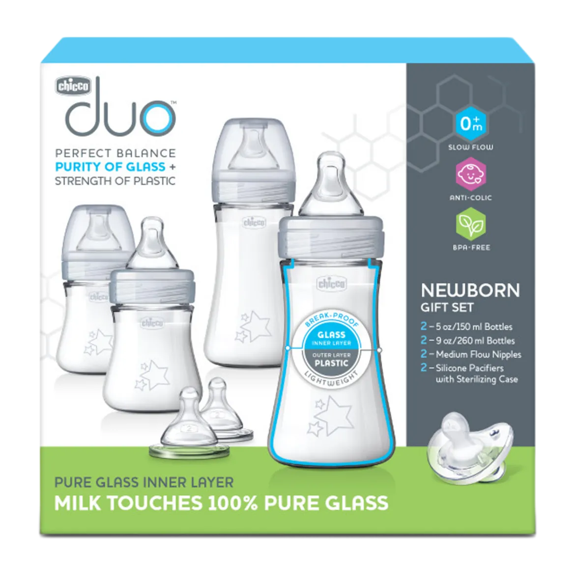 Duo Newborn Hybrid Baby Bottle Starter Gift Set