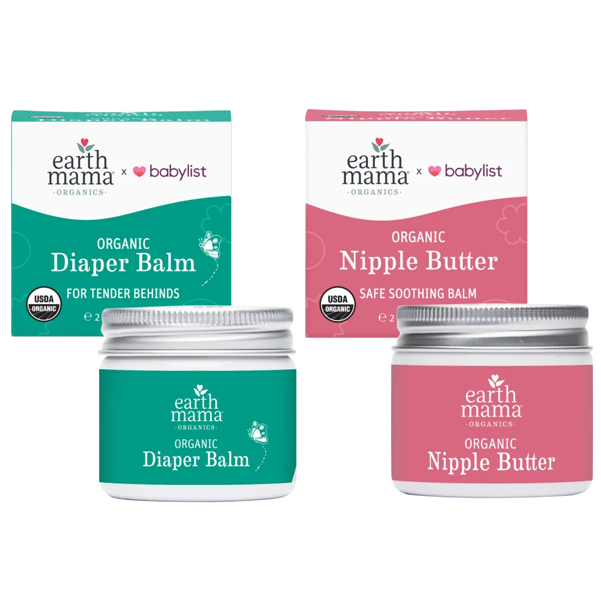 Earth Mama x Babylist Diaper Balm & Nipple Butter Bundle