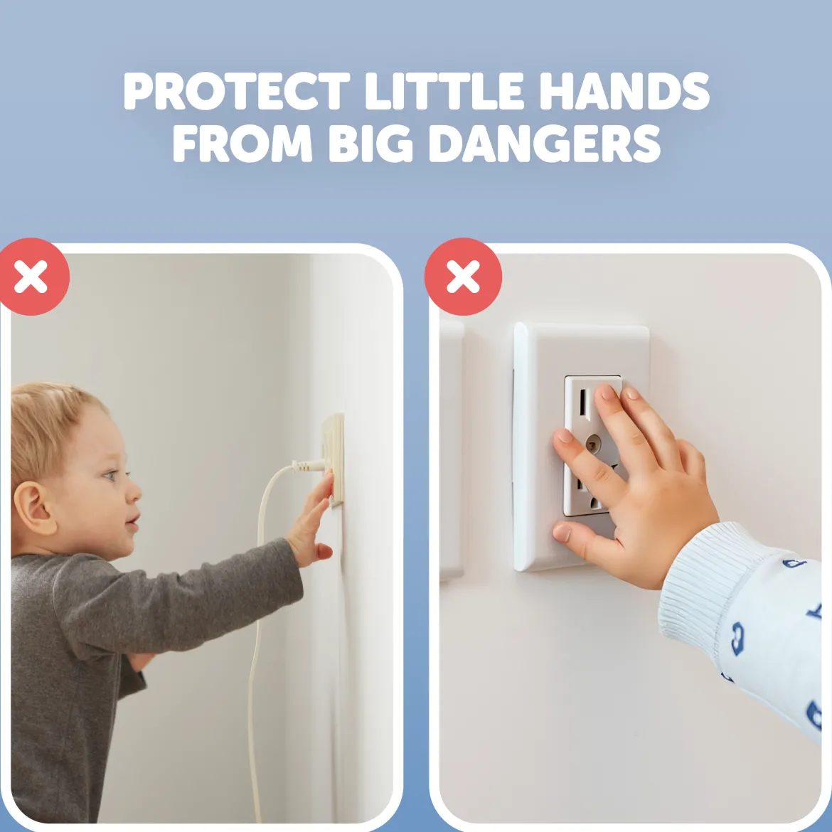 Electrical Outlet Child Safety Cover Box (2 Pack)