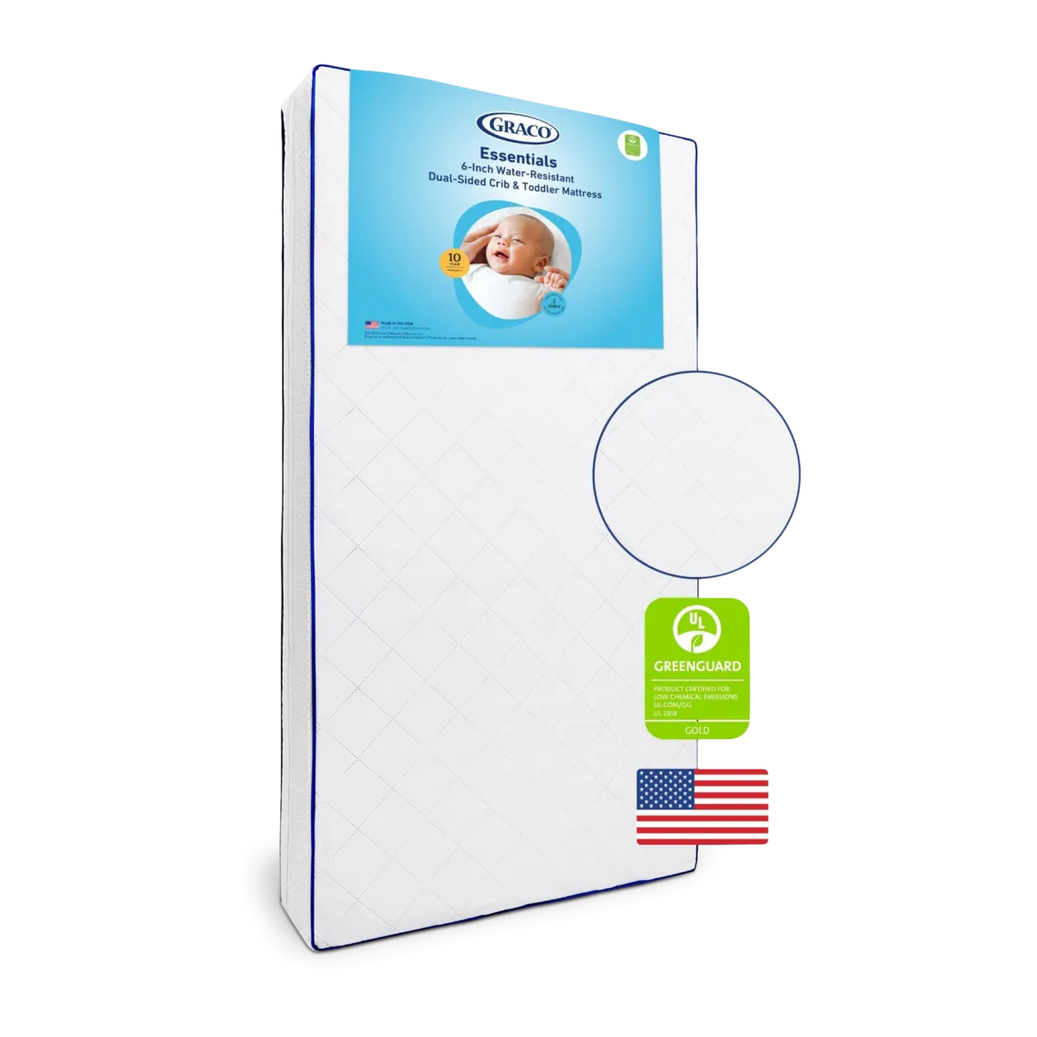 Essentials 6-Inch Water-Resistant Dual-Sided Crib & Toddler Mattress