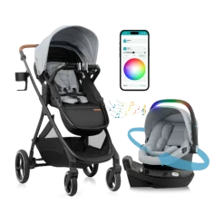 Evenflo Shyft Intuiti+ Travel System featuring Revolve180 LiteMax NXT with SensorySoothe