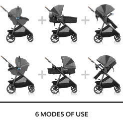 Evenflo Shyft Intuiti+ Travel System featuring Revolve180 LiteMax NXT with SensorySoothe