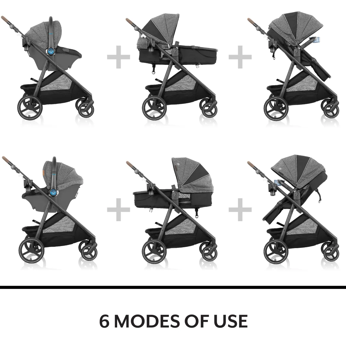 Evenflo Shyft Intuiti+ Travel System featuring Revolve180 LiteMax NXT with SensorySoothe