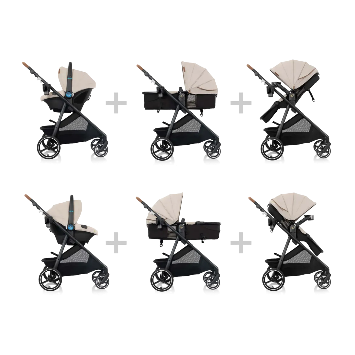 Evenflo Shyft Intuiti+ Travel System featuring Revolve180 LiteMax NXT with SensorySoothe