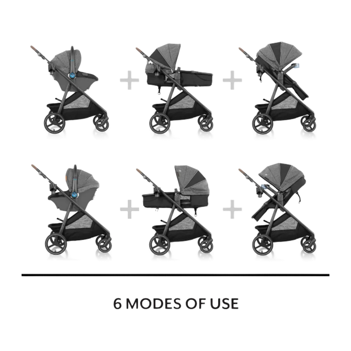 Evenflo Shyft Intuiti+ Travel System featuring Revolve180 LiteMax NXT with SensorySoothe