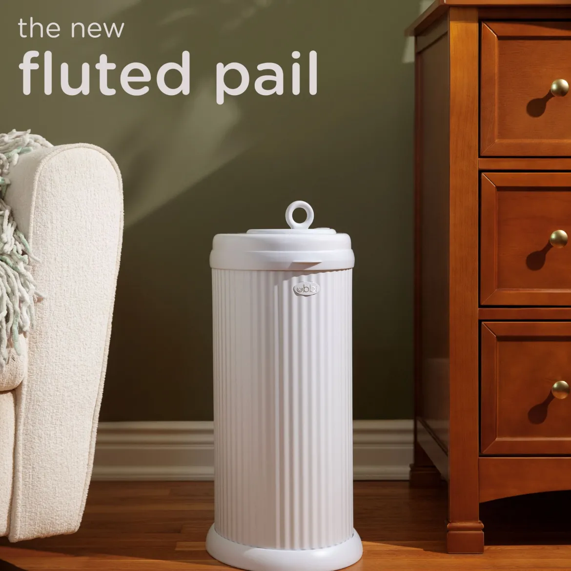 Fluted Stainless Steel Diaper Pail