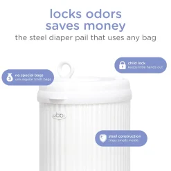 Fluted Stainless Steel Diaper Pail