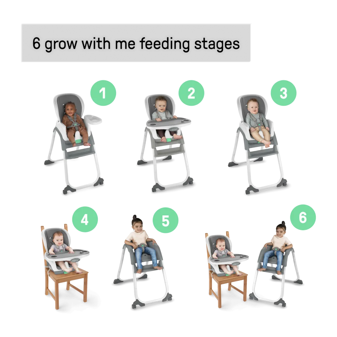 Full Course SmartClean 6-in-1 Baby to Toddler High Chair