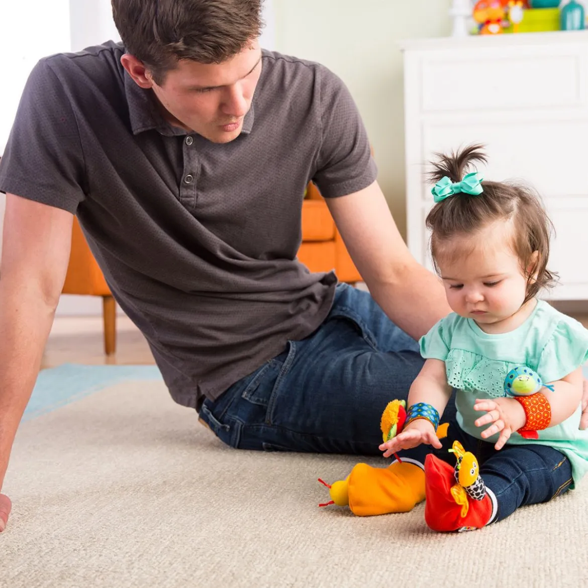 Garden Bug Wrist Rattle & Foot Finder Set