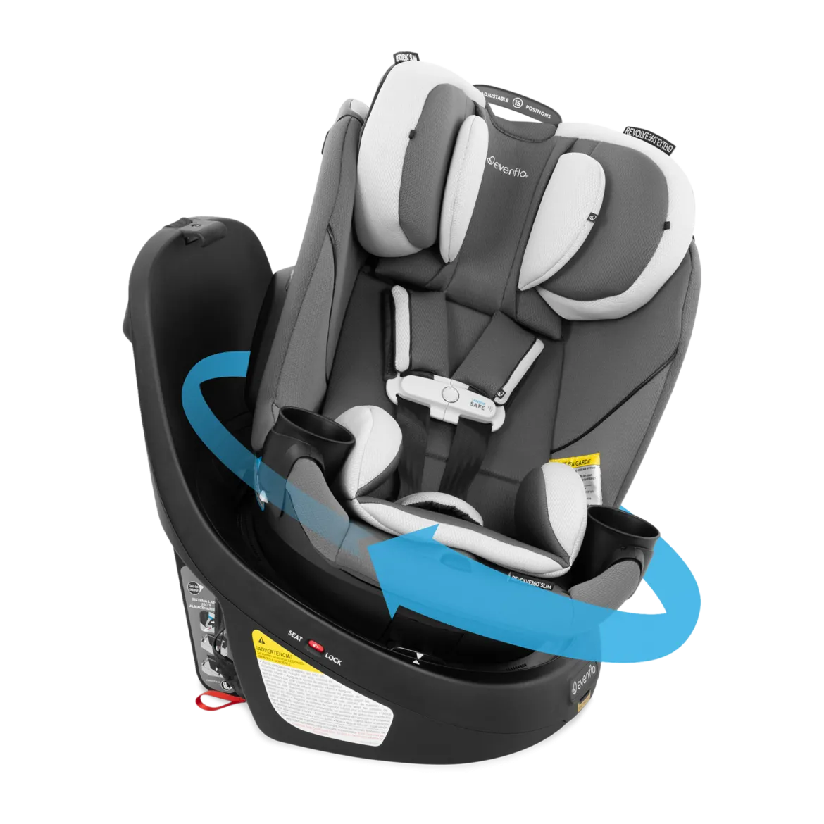 Gold Revolve360 Slim 2-in-1 Rotational Car Seat with SensorSafe