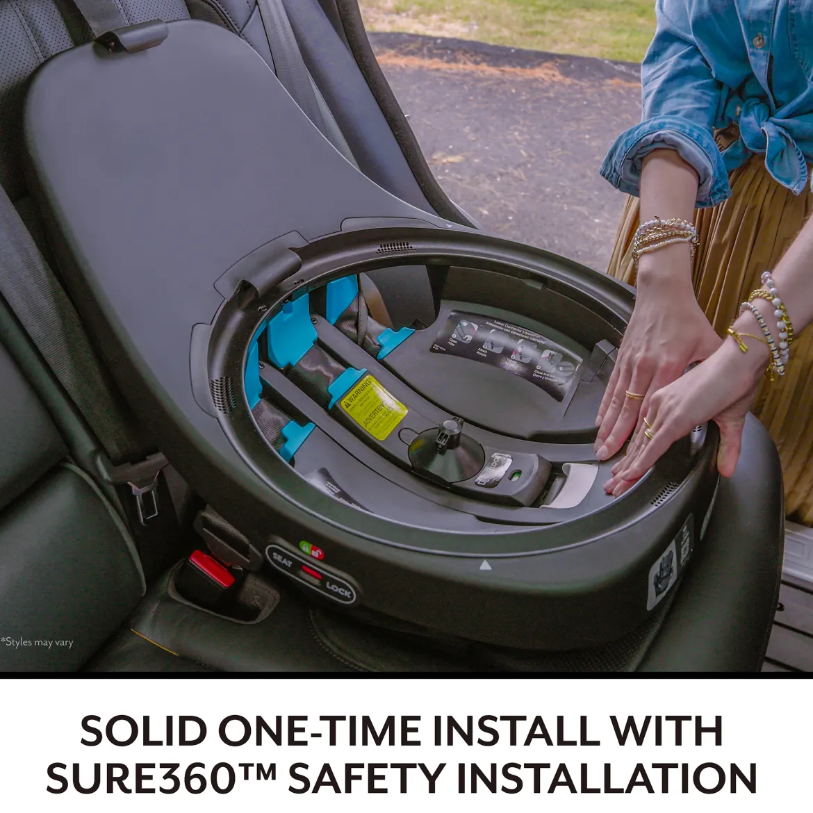Gold Revolve360 Slim 2-in-1 Rotational Car Seat with SensorSafe