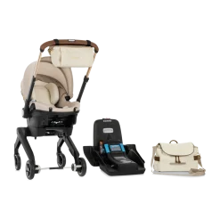 Gold Shyft DualRide Infant Car Seat Stroller Combo w Carryall Storage & Extended Canopy