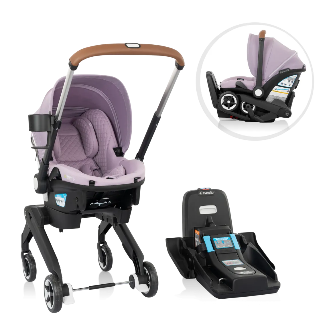Gold Shyft DualRide Infant Car Seat Stroller Combo w Carryall Storage & Extended Canopy