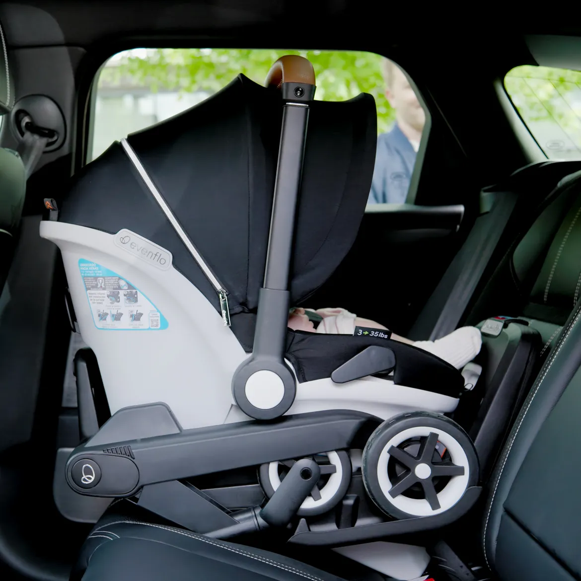 Gold Shyft DualRide Infant Car Seat Stroller Combo w Carryall Storage & Extended Canopy