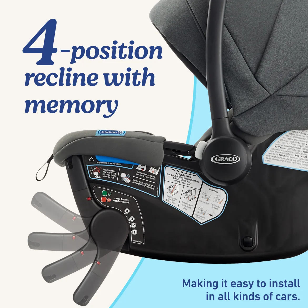 GoMax Baseless Infant Car Seat ft. Insta-Install Rigid LATCH