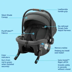 GoMax Baseless Infant Car Seat ft. Insta-Install Rigid LATCH