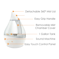 4-in-1 Cool-Mist Humidifier with Sound Machine - 1 Gallon