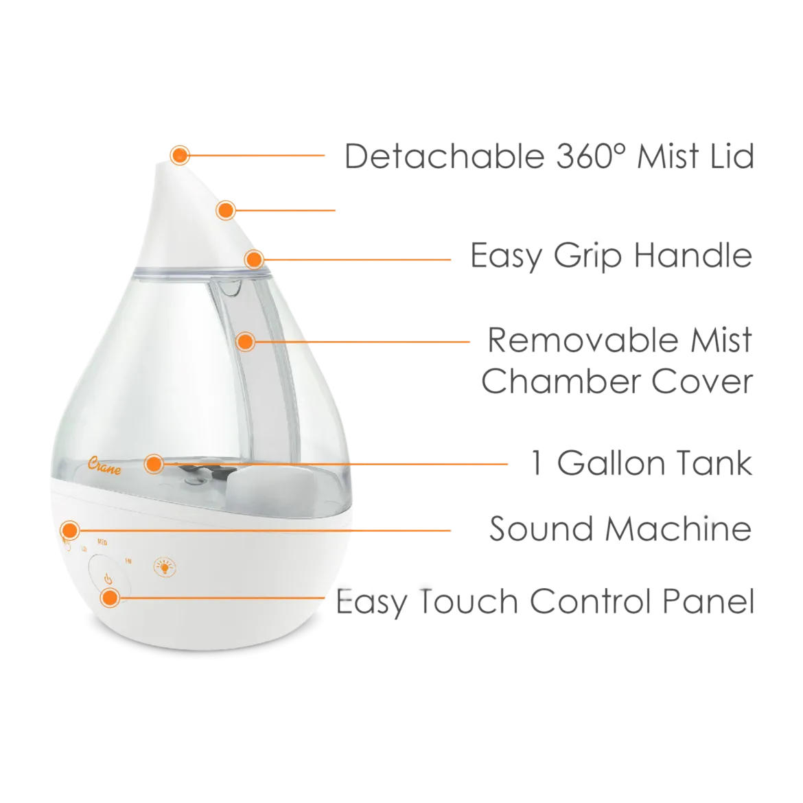 4-in-1 Cool-Mist Humidifier with Sound Machine - 1 Gallon
