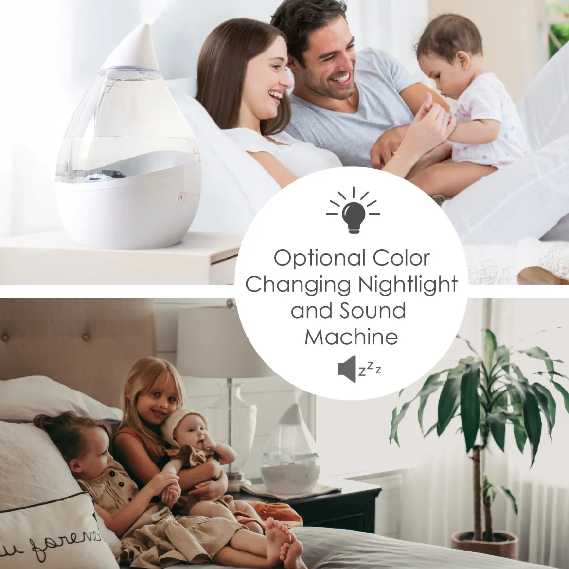 4-in-1 Cool-Mist Humidifier with Sound Machine - 1 Gallon