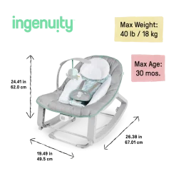 Ingenuity Keep Cozy 3-in-1 Grow with Me Baby Bouncer, Rocker & Toddler Seat