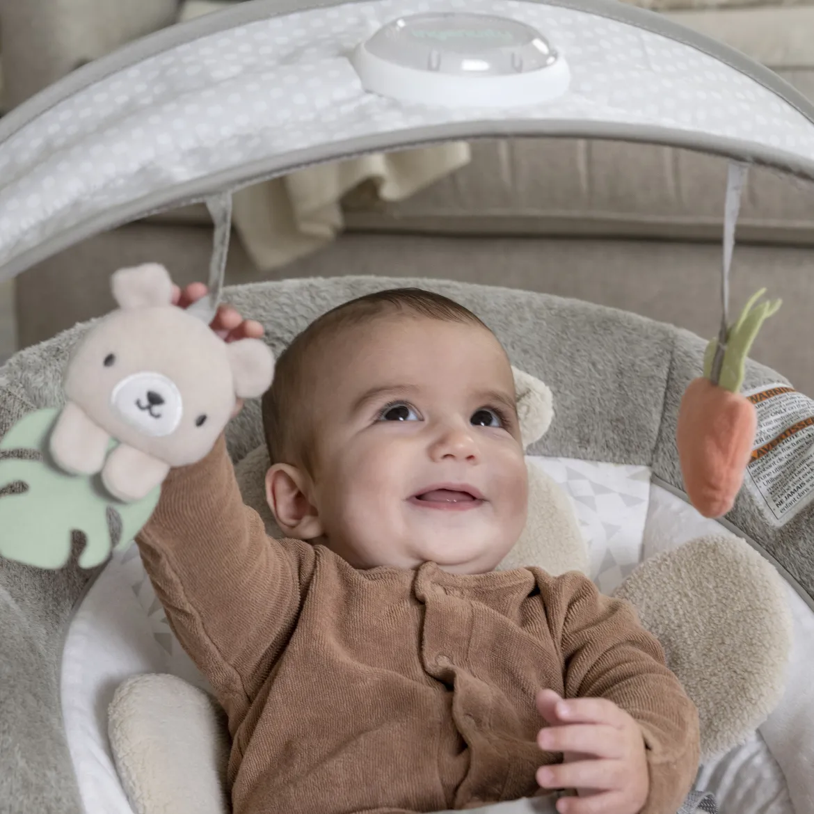 InLighten Baby Bouncer Seat with Light Up Toy Bar