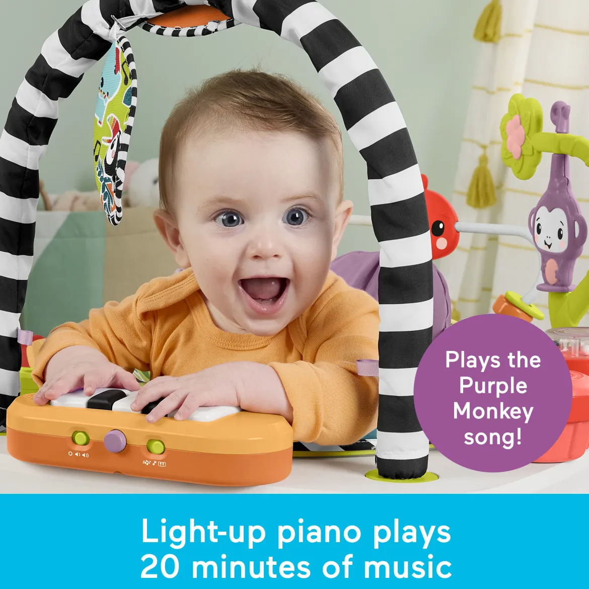 2 in 1 Purple Monkey Musical Activity Center