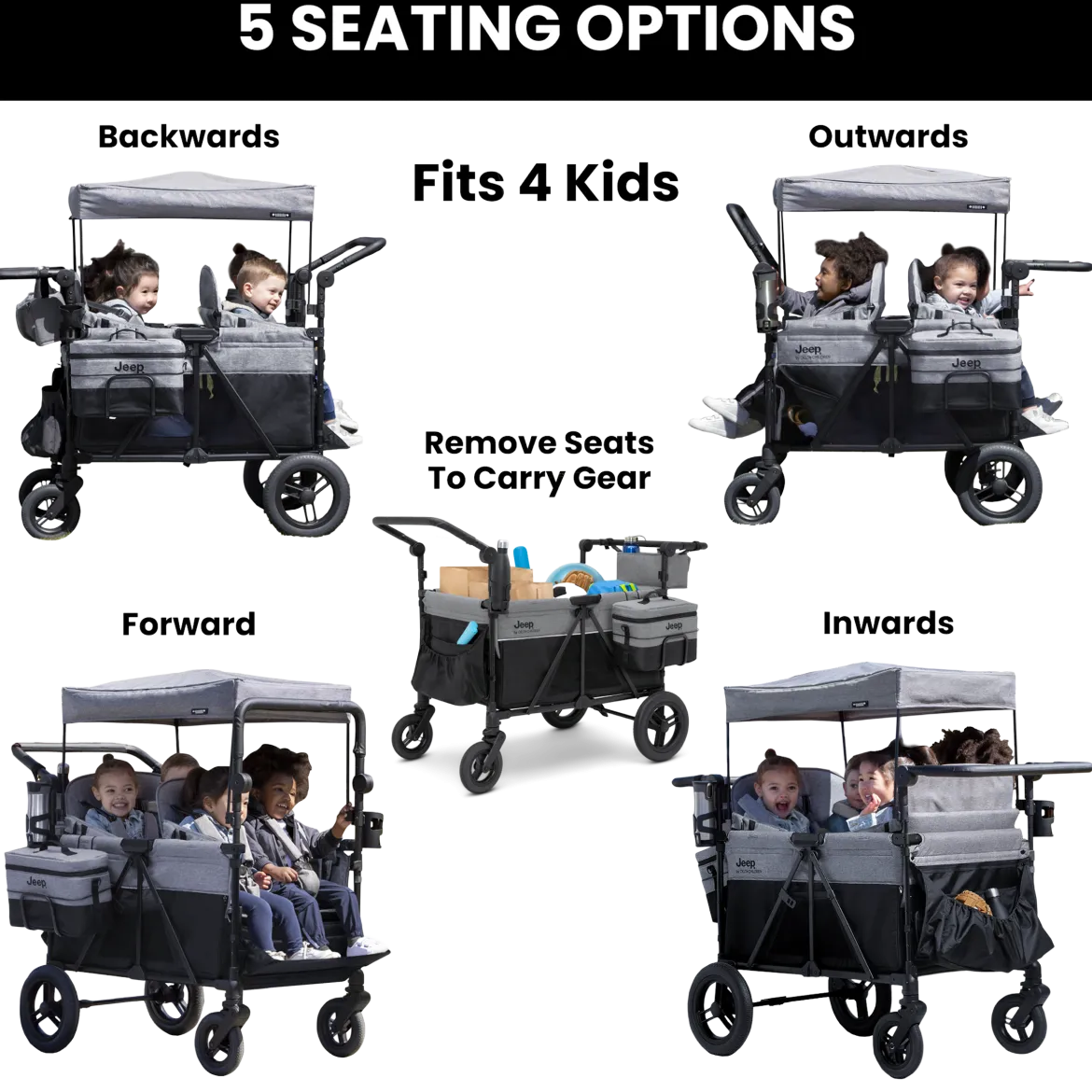 Jeep Wrangler Deluxe 4 Seater Stroller Wagon