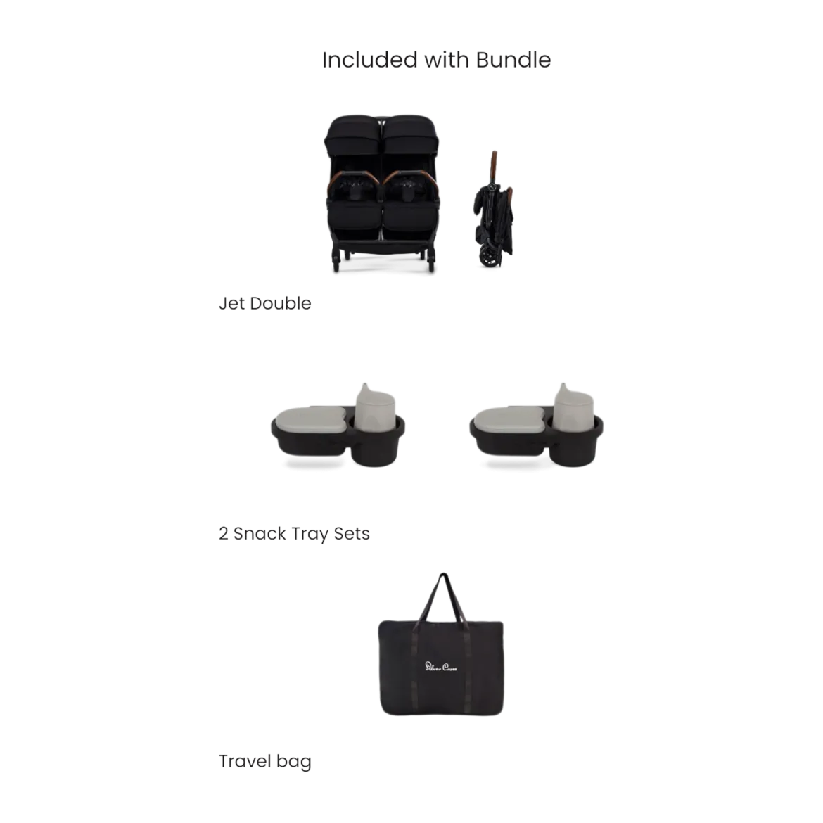 Jet Double Stroller and Accessory Bundle