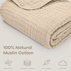 6-Layer Cotton Muslin Baby Blanket