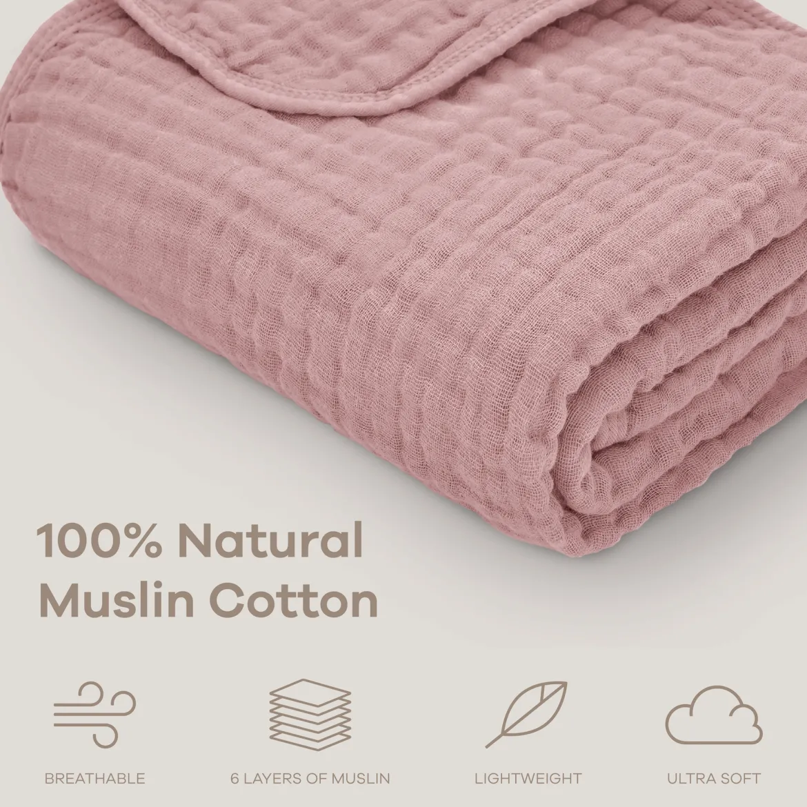 6-Layer Cotton Muslin Baby Blanket