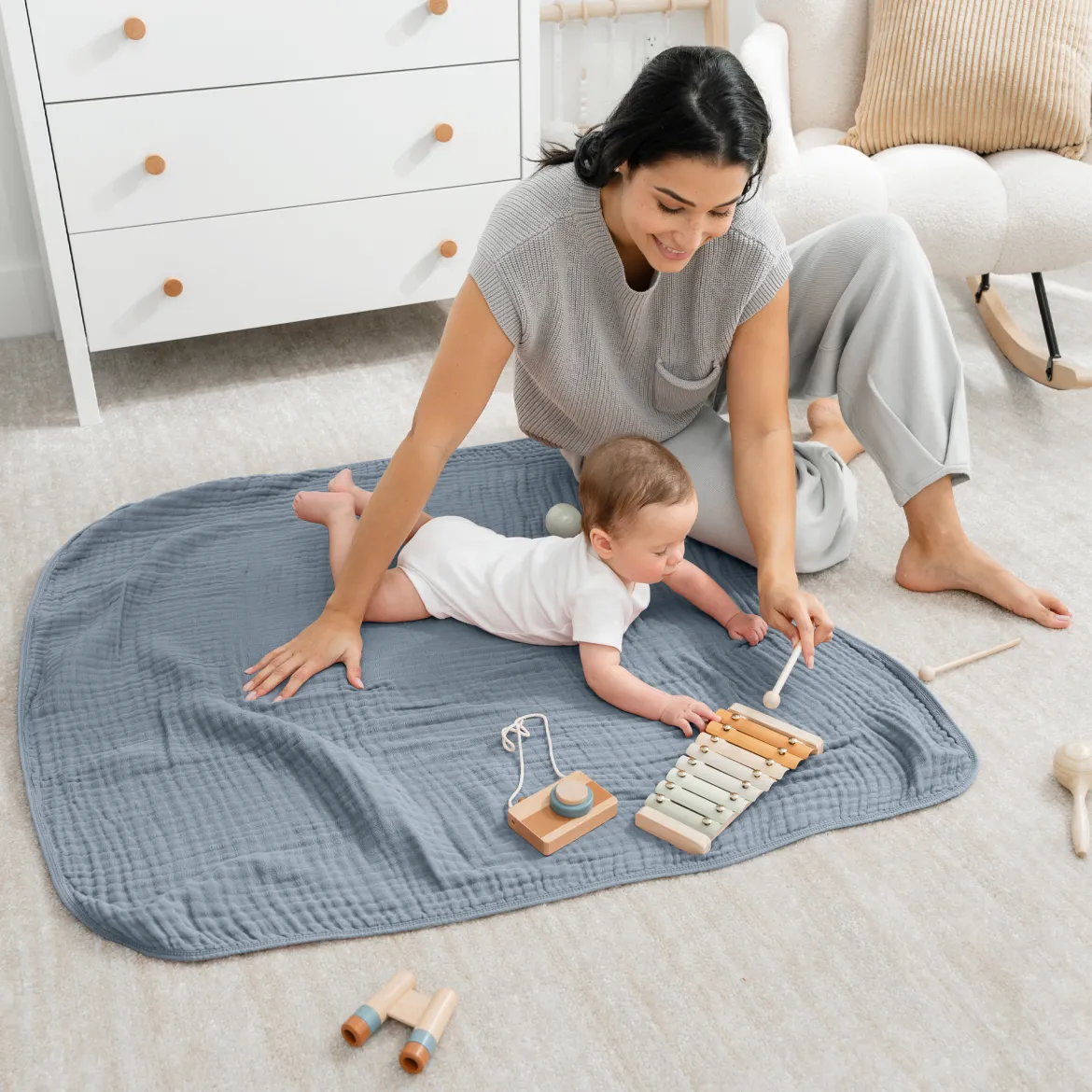 6-Layer Cotton Muslin Baby Blanket