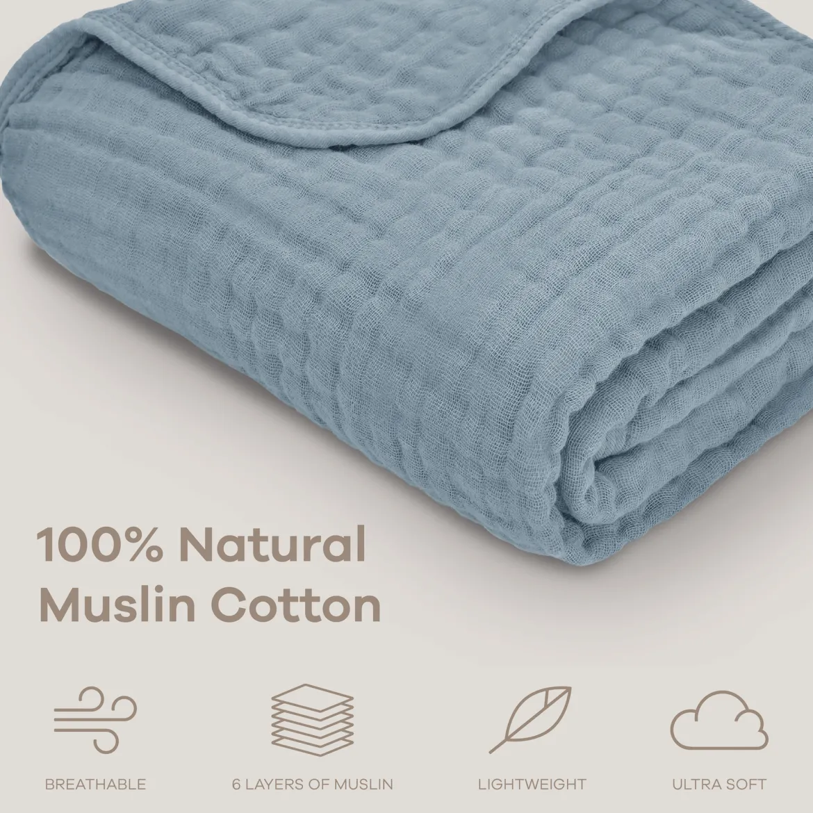 6-Layer Cotton Muslin Baby Blanket