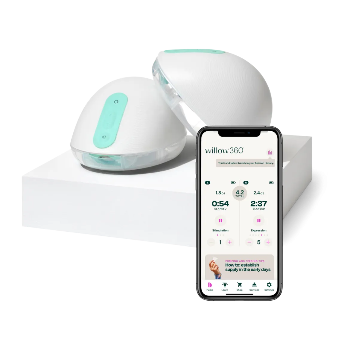 360 Leak-Proof, Wearable Hands-Free, Double Electric Breast Pump