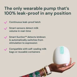 360 Leak-Proof, Wearable Hands-Free, Double Electric Breast Pump