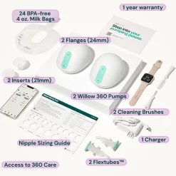 360 Leak-Proof, Wearable Hands-Free, Double Electric Breast Pump