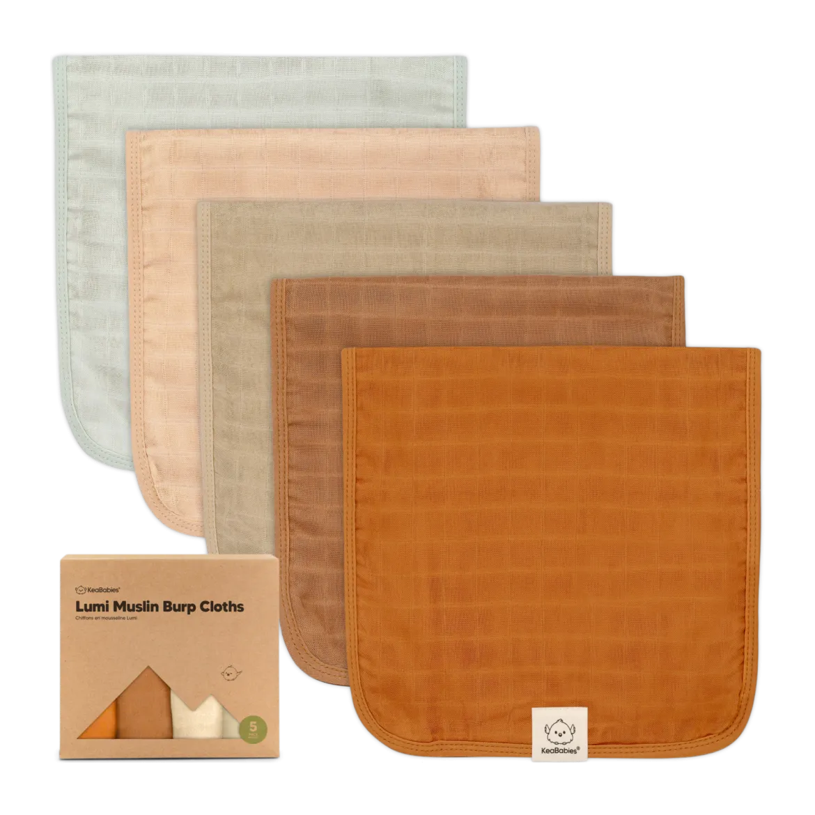 Lumi Muslin Burp Cloths (5 Pack)