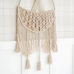 Macrame Toy Storage Basket with Tassels