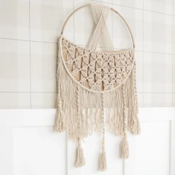 Macrame Toy Storage Basket with Tassels