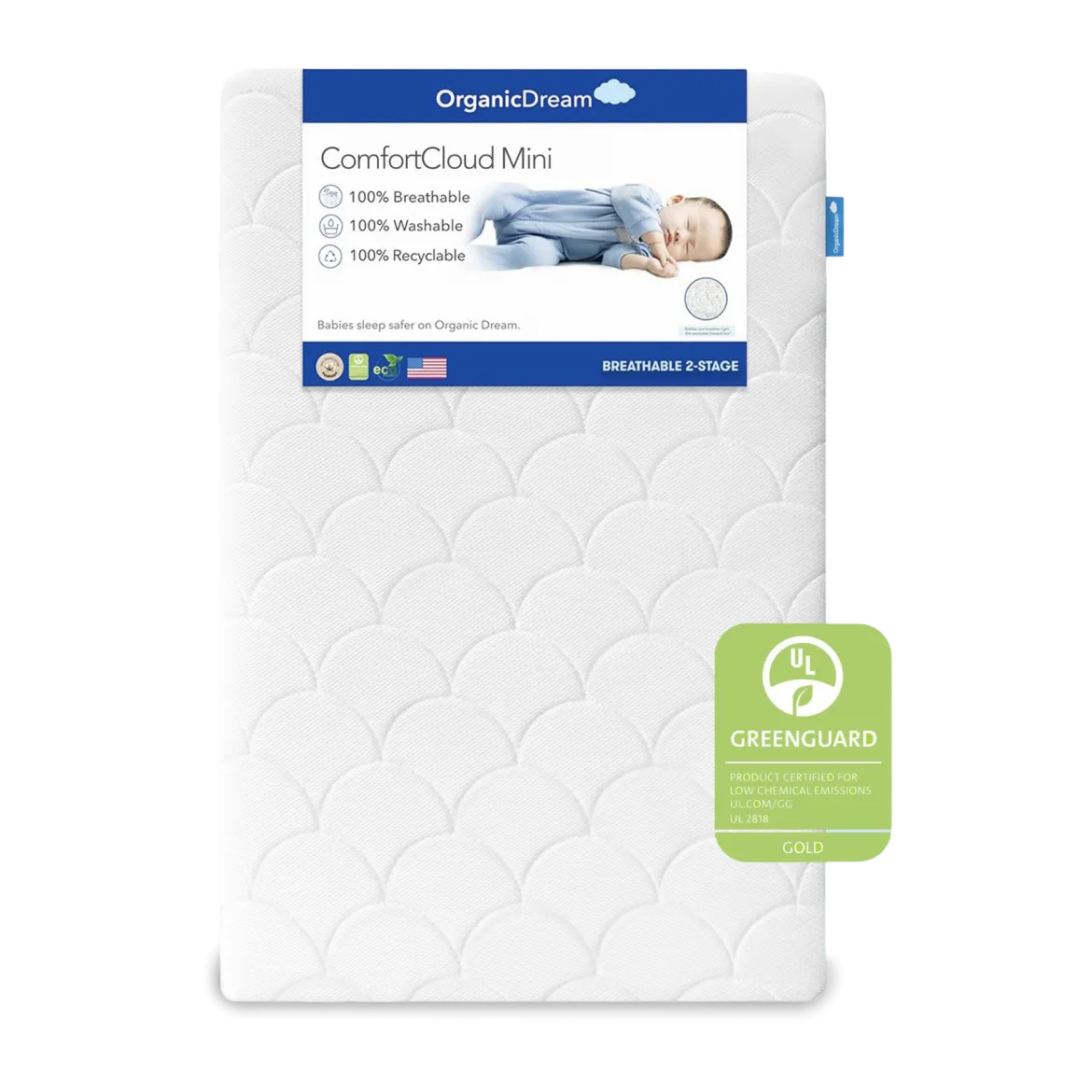 Mini Crib Size ComfortCloud 2-Stage Mattress