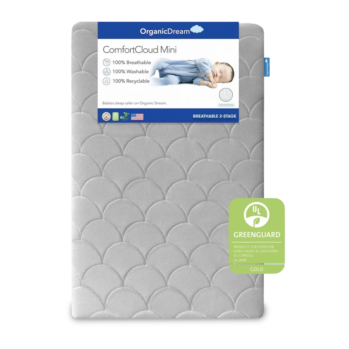 Mini Crib Size ComfortCloud 2-Stage Mattress